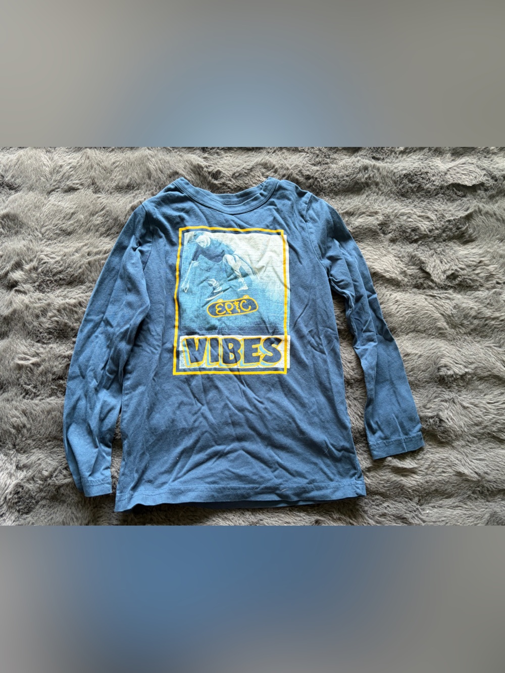 Vibes Graphic Long-Sleeve Shirt - Blue BOYS 7/8